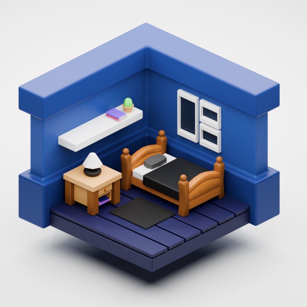 isometric bedroom