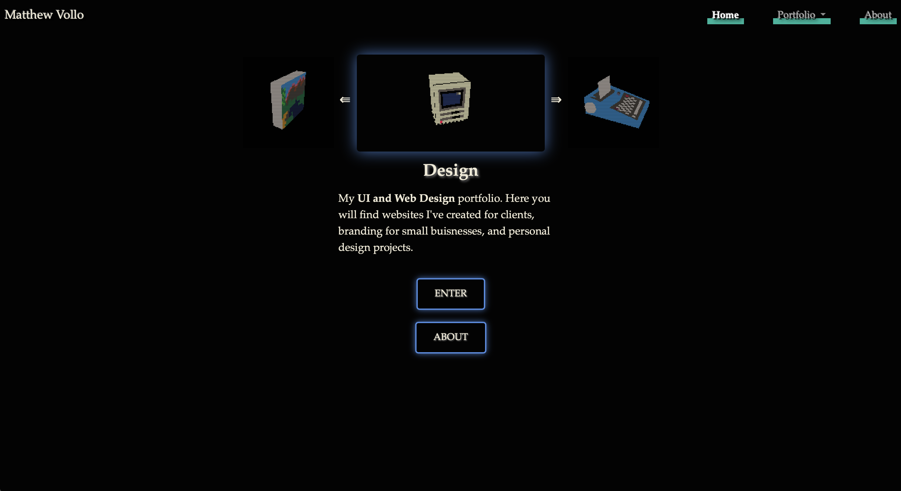Image of my website, Version II